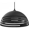 L+ lampadario a sospensione, in metallo, forma cupola, diametro 40cm, made in Italy, nero opaco [Classe di efficienza energetica A++]
