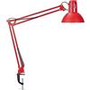 MAUL lampada da tavolo MAULstudy | Lampada da scrivania orientabile con braccio articolato e base a morsetto | Elegante lampada LED da tavolo in metallo | Lampadina LED esclusiva | Rosso
