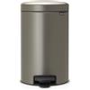 Brabantia Pattumiera con Pedale, Metallo, Platinum, 12 L