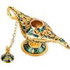 Yunxwd Lampada di Aladino, Lampada Magica Di Aladino Classica Ed Elegante, Lampada Magica Vintage, Genie Lampada Collezionabile Decorazione Casa E Regalo Festa(Blu Oro)