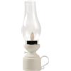 Generico 3PCS Lampada ad Olio Elettronica, Lampada da Tavolo Vintage Senza Fiamma, Olio da Campeggio Alimentato a Batteria Luce, Lampada Decorativa Luce Notturna per la casa, Ristorante (Bianco)