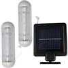 Jorzer Luce solare per capannone con cordoncino, doppia lampada a LED per capannoni, luci solari da parete per interni, per giardino, corridoio, serra