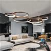 FWX Lampada a sospensione LED Grande tavolo da pranzo interno Lampadario Altezza regolabile Soggiorno Illuminazione Dimmerabile Con telecomando Moderno Alluminio Anelli Lampade Caffè Ristorante Plafoniera