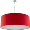 OLUX ILLUMINAZIONE - Lampadario Soggiorno Moderno in Tessuto, Lampadario a Sospensione Ideale per Salotto e tutte le stanze della Tua Casa, Perfetto per Led,Made in Italy(Mod.Roary-Rosso-90cm)