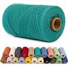 LEREATI Corda Macrame 1mm x 200m Filo Macrame Cordoncino Cotone Spago Colorato, Macramè Filo Cordino per Borse Uncinetto, Arazzo da Parete, Decorazioni, Fai da Te Artigianale (Ciano)