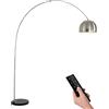 HKLY Lampada da Terra LED, Lampada da Pavimento ad Arco con Base Rotonda in Marmo, Altezza Regolabile Piantana Acciaio Inossidabile Lampada Dimmerabile per Soggiorno Camera da Letto Ufficio, 7W,Medium