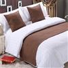 QRGMKL Premium Bed Runner per Il Piede del Letto, Tinta Unita Sciarpa da Letto in Cotone Lino copriletto Decorazione della casa Camera da Letto dell'hotel Bedding-Brown||2 Pillowcases(45X45cm)