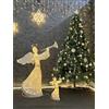 LEDZEIT - Relax Serie - Set angelo LED grande e piccolo, decorazione per giardino stanza, figure luminose natalizie, bianco caldo, luce continua, con timer, IP44, esterno e interno
