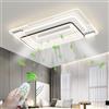 LYSDjia Dimmerabile Plafoniera con Ventilatore Grande rettangolo Senza Pale Motore DC 6 velocità Ventilatore da Soffitto con Luce E Telecomando per Soggiorno Cameretta con Timer Lampadari