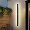 WRMING LED Lampada da Parete Lunga Esterno con Sensore di Movimento Applique da Esterno a Esterni con Sensore Crepuscolare, IP65, Alluminio, Bianco Caldo, Nero (120cm 38W)