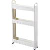 XYSQ Carrello di Stoccaggio 3-Livello, 10cm Carrello Portaoggetti Scaffale con Ruote, Carrellino Salvaspazio per Cucina Bagno Lavanderia Sedili Stretti, Bianco (Size : 3 Layers)