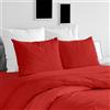 Ruggeri Set Lenzuola Completo Copripiumino Matrimoniale, Cotone, Rosso | 1 sacco copripiumino 250x200 cm risvolto 40 cm 1 lenzuolo angoli 170x200 cm alto 25 cm 2 federe 50x80 cm chiusura sacco 20 cm