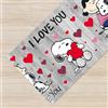 IlGruppone Tappeto Peanuts Cucina Originali Antimacchia e Antiscivolo Made in Italy Passatoia Multiuso Corridoio Soggiorno Lavabile in Lavatrice - I Love You - 50x200cm