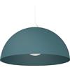 L+ Lampadario a Sospensione Moderno per Cucina e Soggiorno | Lampada Mezza Sfera Metallo 40cm E27 | Design Industriale Made in Italy (Blu Mediterraneo RAL 19-4517 TCX, Cavo 80cm)