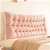 Generic Cuscino Testata Letto Matrimoniale, Cuscini Testata Letto Sfoderabile,Cuscino Schienale Divano, Imbottita Supporto Lombare Cuscino per Letto e Divano,Rosa,180x50x5cm