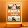 Cristal Plaque Lampada con Foto Verticale 6 Immagini e Testo AMICA - Foto Lampada Personalizzata Amicizia Regali Unici per Migliore Amica Compleanno o Occasioni Speciali