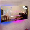 MYZQIFF Nome Personalizzato Specchio Con Luce LED per Camera da Letto - Segnali al Neon per Festa di Nozze - Segno Personalizzato per Decorazione da Parete, Regali, Bar Decor