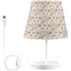 famyily Lampada da lettura con fiori ad acquerello senza soluzione di continuità Shabby Chic 3 temperature di colore Lampade da tavolo Porta USB Comodino Lampade da ufficio Lampada da scrivania per camera dei