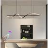 XIANHE Lampadario a sospensione Soggiorno Cucina LED Moderno, Lampadario Dimmerabile con Telecomando Lampada a sospensione Spirale Altezza regolabile per Sala tavolo da pranzo Ufficio (Nero, L100cm)