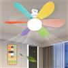 Asslye Ventilatore da soffitto con illuminazione e telecomando, E26/E27, lampada da soffitto con ventilatore, lampada da soffitto LED da 40 W, con ventilatore, velocità del vento regolabile, 3