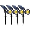 Lumisky SpIKY WARM - Set di 4 faretti solari 2 in 1 da cucire o da fissare con luce potente dimmerabile LED bianco H42 cm