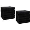 Betz Set di 10 lavette Premium misura 30 x 30 cm 100% cotone Colore Nero