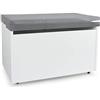 leomark contenitore portagiochi in legno panca su ruote 71 cm x 40,5 cm x 45 cm (LxPxA), scatola con coperchio, mobili per camera da letto, cassapanca per bambini + comodo Cuscino, colore BIANCO