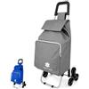 Paluplus Carrello Portaspesa con 6 Ruote, Trolley per Salire le Scale in Tessuto Impermeabile, Tasca Termica Frontale con zip, Carrellino per la spesa -3512 (Grigio)