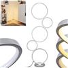 hofstein Lampada da terra LED Rodekro, in metallo color argento, lampada da terra con effetto luce sulle pareti, dimmerabile all'infinito tramite interruttore a pedale, 1 x LED 36 Watt, max. 3200 Lumen, 3000 K