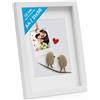 PHOTOLINI 3D cornice A4 21x30 cm bianco, profonda con vetro e passe-partout, cornice per oggetti fino a 1,5 cm di profondità, legno MDF - perfetta per il fai da te e come regalo