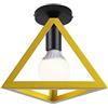 iDEGU Lampada da Soffitto Moderna a Forma di Gabbia Triangolo Geometrico Plafoniera Vintage E27 illuminazione per Camera da Letto, Soggiorno, Ristorante, 25cm, Giallo