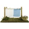 Bertoni Ferrari & Arrighetti Panni Stesi e Cesto Biancheria per Presepe Bertoni, Legno/Stoffa, Multicolore, 15x8,5x8,5 Centimetri