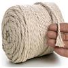 MeriWoolArt Filato macramè da 6 mm, 100 m, beige, filo di cotone spesso, per arazzo da parete macramè, fioriere, tende e altri decorazioni fai da te (beige, 6 mm x 100 m)