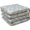 HABITA 33 HOME Cuscini Sedie Cucina Set da 4 o 6, Cuscini per Sedie Quadrati 40x40 cm, Coprisedia con Laccetti, Copri Sedia da Cucina Sfoderabili, Cuscino Sedia Coprisedie in 100% Cotone double face (4 Camelia Blu)
