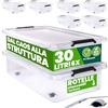 Deuba® 6X 30L Scatole in Plastica Trasparente Senza BPA Contenitori con Coperchio Impilabili Ruote Cassette Salvaspazio