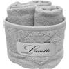 CA' D'ORO Cestino Lavette 100% Cotone 350 gr/mq con trapuntatura (Grigio Perla, 3 Lavette)