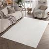TAPISO Hygge Tappeto Salotto Moderno Effetto 3D Monocromatico tonalità Bianco Sporco Motivo Geometrico Strisce Soggiorno Camera Sala Oeko-Tex 160 x 220 cm