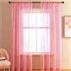 Duories Set di 2 tende trasparenti per soggiorno, tende semi-trasparenti per soggiorno, moderna tenda in voile con occhielli per camera da letto, balcone, 140x230cm, rosso aranciato