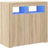 vidaXL Credenza con Luci LED Rovere Sonoma 80x35x75 cm