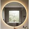 BD ART Specchio da parete, specchio da bagno, rotondo, diametro 60 cm, con illuminazione a LED, colore della luce caldo 3600 K, IP44, specchio grande, specchio per tutto il corpo, specchio da parete