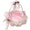 Fonowx Cesto Nuziale Nastri in Raso Decorazione Cesto Matrimonio Bomboniere pasquali Cestino Fiocco in Pizzo Cestino per Bambina per celebrazioni
