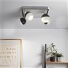 Licht-Erlebnisse Faretto da soffitto in acciaio inox nero bianco camera da letto sala da pranzo L:25 cm GU10 globi flessibili 4 luci lampada da soffitto regolabile soggiorno NOAH