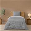 Twinzen Copripiumino Una Piazza E Mezza 140x200cm Reversibile Grigio Chiaro/Bianco, con 1 Federa 65x65cm - Set Copripiumino Matrimoniale Microfibra - Oeko-Tex