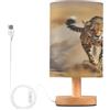 Mnsruu Lampada da comodino con ghepardo con base antiscivolo, luce notturna per camera da letto e soggiorno