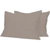 Home Tresor - Coppia Federe per Guanciali Letto con 3 Bottoni Clic Clac, Misura cm. 52x82, Made in Italy, 100% Puro Cotone, 57 fili cm^2, Tinta Unita TORTORA