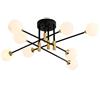 WPIKYUY Lampadario a 8 luci Sputnik Mid Century Illuminazione a sospensione Globo in vetro Lampada da soffitto in ferro industriale per cucina Sala da pranzo Soggiorno-Dorato 8 luci