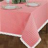 INTRECCI Tovaglia Amour 6 Posti, Rettangolare, in Cotone, 140x180 cm, Fantasia Quadri Scozzese, Orli Decorativi, 100% Cotone Oeko-Tex, Azo Free, Lavabile in Lavatrice, Colore: Rosso