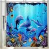 Vgzsyomqib Tenda Doccia Antimuffa Tessuto Impermeabile Delfino Tenda per Doccia Grande con Anelli Lavabile Lavatrice 240x200 Oceano Tende Vasca da Bagno Stoffa in Poliestere, Blu 01