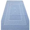 Casatessile Tappeto e Set da Bagno in Spugna con Rete Antiscivolo Torino Assorbente e Facile da Lavare - Azzurro, 60x120 cm.