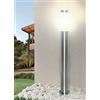 Partenopea® Lampione a led lampioncino con attacco per Lampadine E27 illuminazione da esterno palo da giardino per sentieri moderno (Silver 1 Metro, Luce Naturale 4000K)